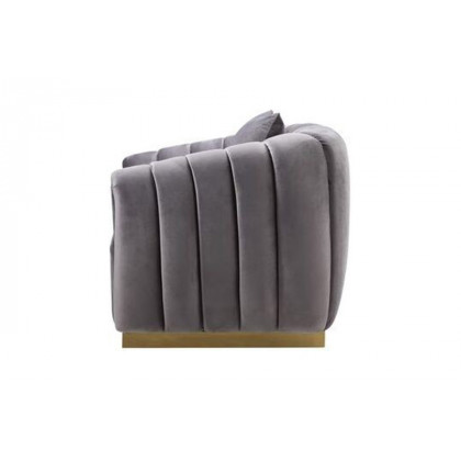 ACME - Elchanon Chair with Pillow in Gray/Gold