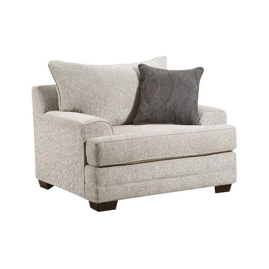 ACME - Avedia Chair with Pillow in Beige/Gray Chenille