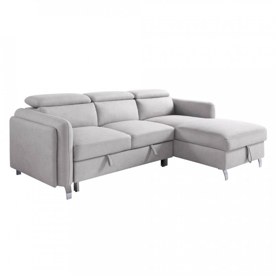 ACME - Reyes Sectional Sofa in Beige Nubuck (56040A)