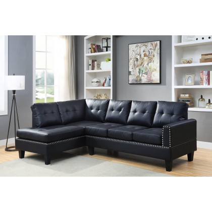 ACME Jeimmur Sectional Sofa - Black PU