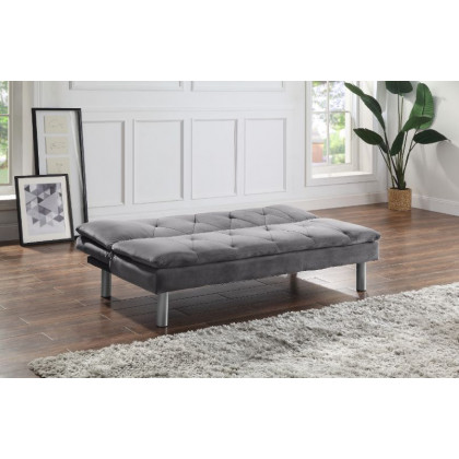ACME - Cilliers Adjustable Sofa in Gray/Chrome