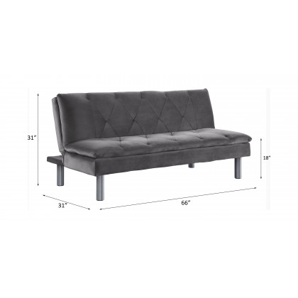 ACME - Cilliers Adjustable Sofa in Gray/Chrome