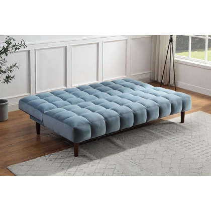 ACME Yolandi Adjustable Sofa - Teal Velvet and Dark Walnut Finish