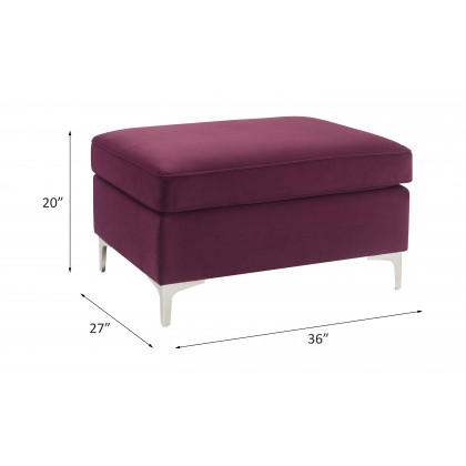 ACME Jaszira Ottoman - Burgundy Velvet