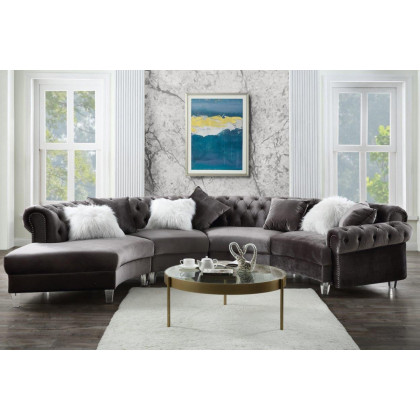 ACME - Ninagold Sectional Sofa with 7 Pillows
