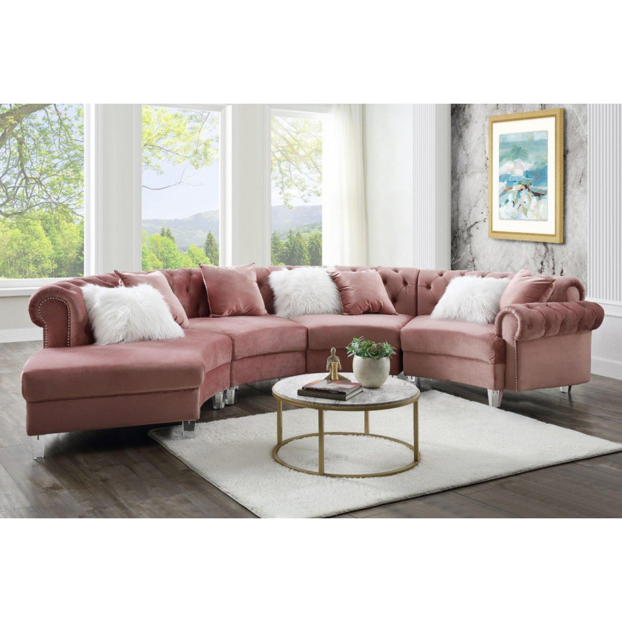 ACME - Ninagold Sectional Sofa with 7 Pillows