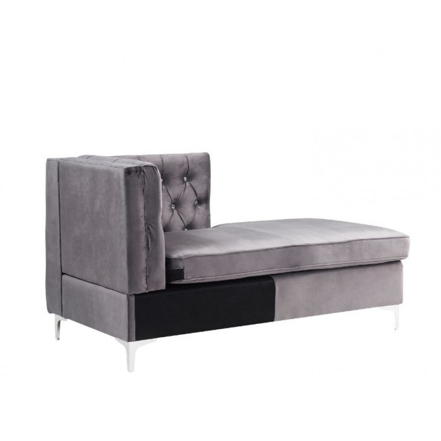 ACME Jaszira Modular Chaise - Gray Velvet
