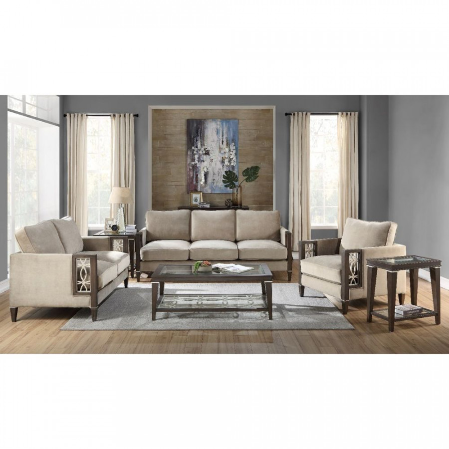 ACME - Peregrine Sofa in Velvet/Walnut