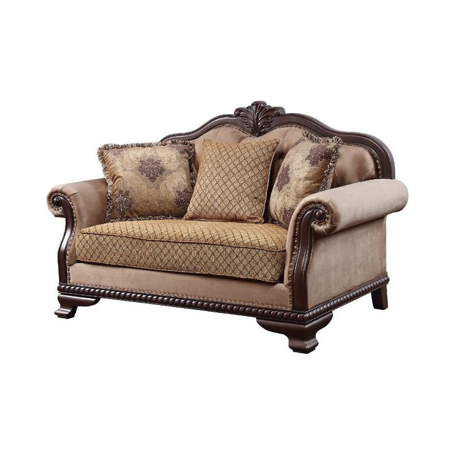 ACME - Chateau De Ville Loveseat with 3 Pillows (Same Lv01589) in Espresso