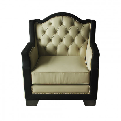 ACME - House Beatrice Chair with Pillow in Beige /Black/Charcoal