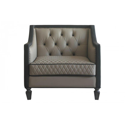 ACME - House Beatrice Chair with Pillow in Tan/Black/Charcoal