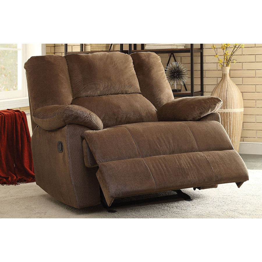 ACME - Oliver Motion Oversized Glider Recliner in Chocolate Corduroy