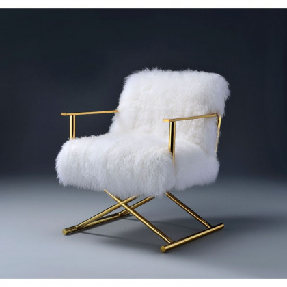 ACME - Bagley Accent Chair in Wool/Gold Brass