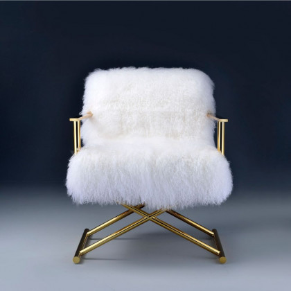 ACME - Bagley Accent Chair in Wool/Gold Brass