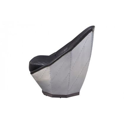 ACME - Brancaster Accent Chair in Distress Espresso/Aluminum