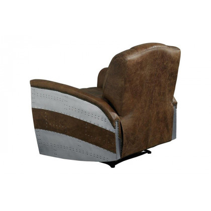 ACME - Brancaster Power Motion Recliner in Retro Brown/Aluminum
