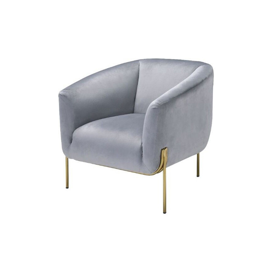 ACME Carlson Accent Chair - Gray Velvet and Gold