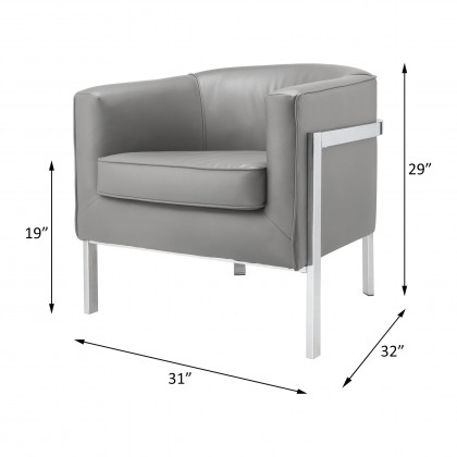 ACME - Tiarnan Accent Chair in Vintage Gray/Chrome