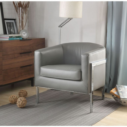 ACME - Tiarnan Accent Chair in Vintage Gray/Chrome
