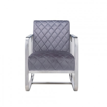 ACME Tasmine Accent Chair - Gray Velvet/Chrome