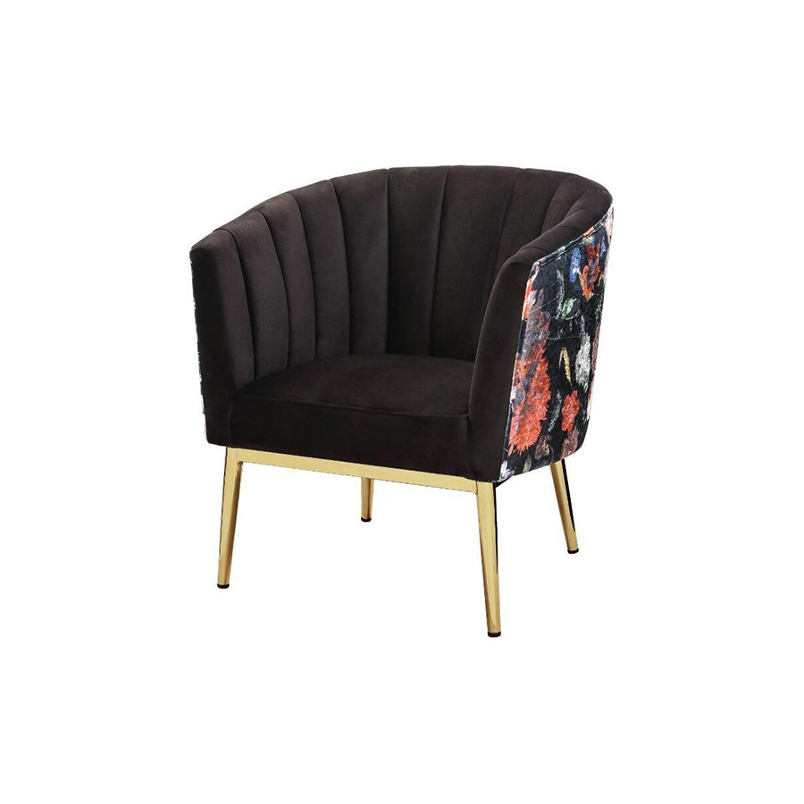 ACME Colla Accent Chair - Gray Velvet and Gold