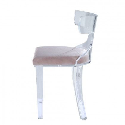 ACME Bradley Accent Chair - Light Pink Velvet/Clear Acrylic