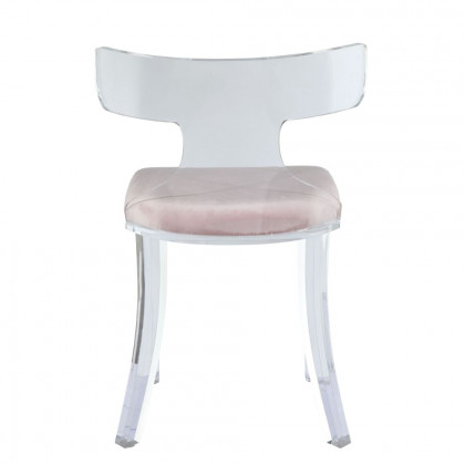 ACME Bradley Accent Chair - Light Pink Velvet/Clear Acrylic