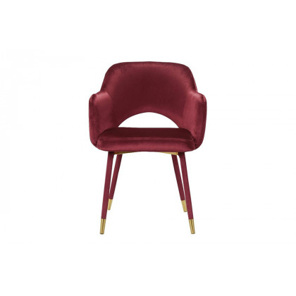 ACME Applewood Accent Chair - Bordeaux Red Velvet and Gold