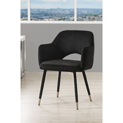 ACME Applewood Accent Chair - Black Velvet and Gold
