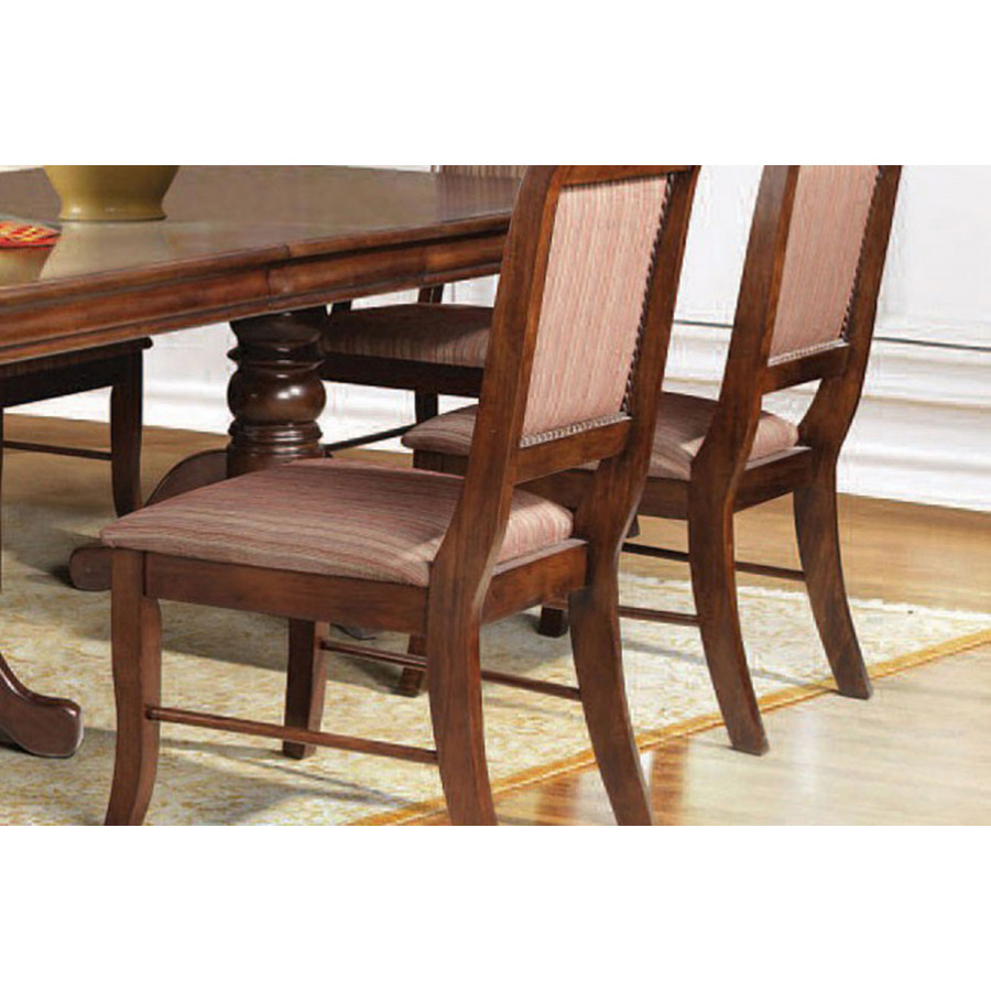 ACME - Mahavira Side Chair (Set-2) in Red Shades Pattern/Espresso