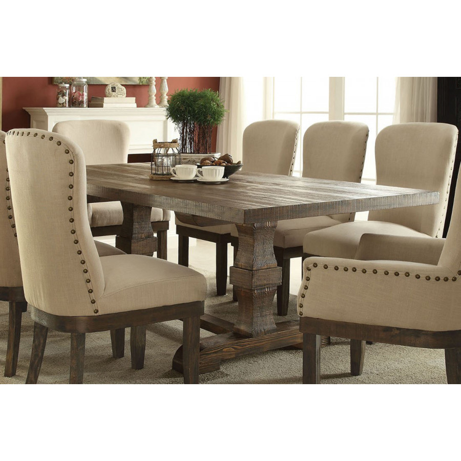 ACME Landon Trestle Dining Table - Salvage Brown
