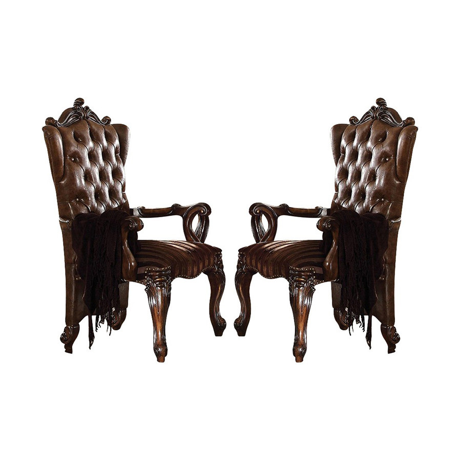 ACME Versailles Arm Chair (Set-2) - Light Brown/Cherry Oak