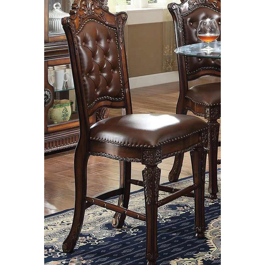 ACME Vendome Counter Height Chair (Set-2) - Cherry
