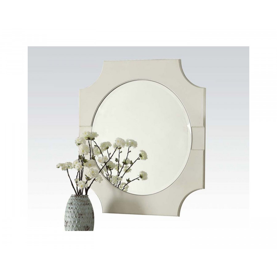 ACME - Florissa Mirror in Antique White