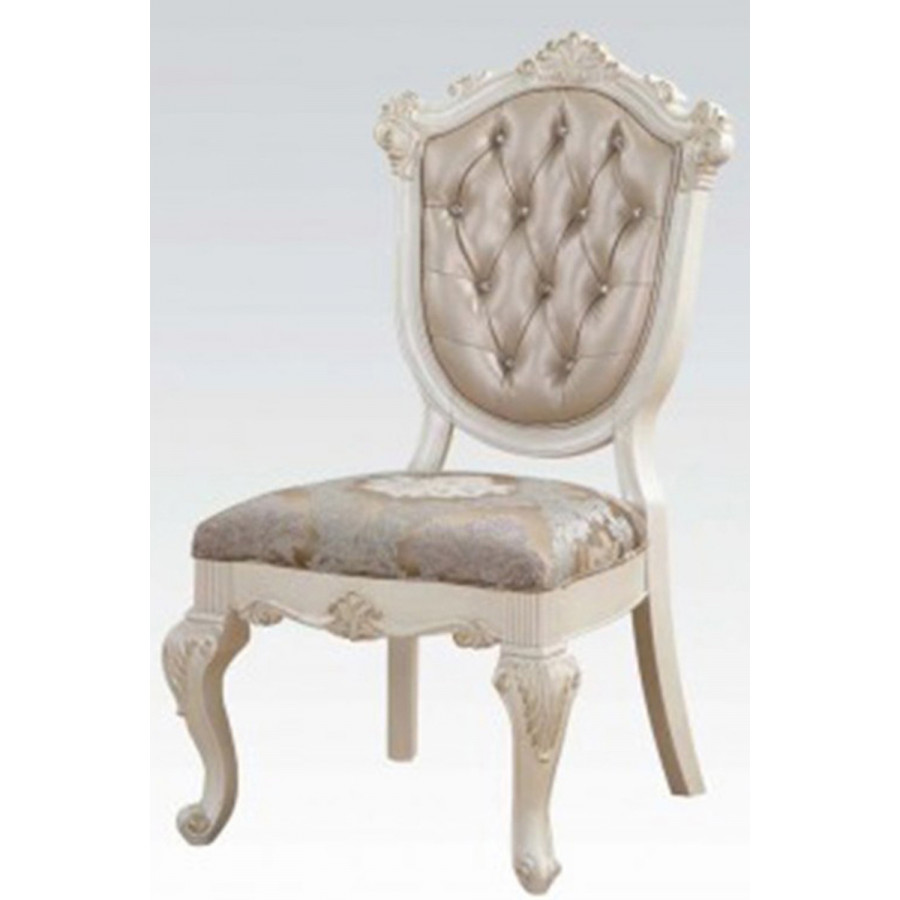 ACME Chantelle Side Chair (Set-2) - Rose Gold/Pearl White