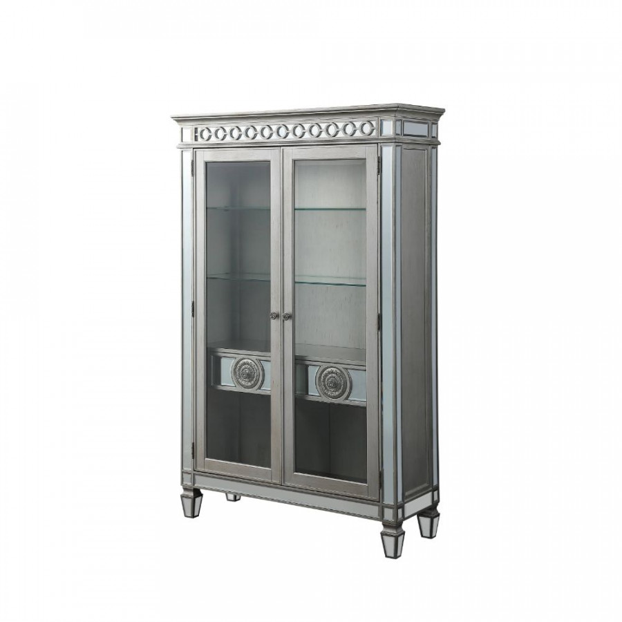 ACME - Varian Curio in Mirrored/Antique Platinum