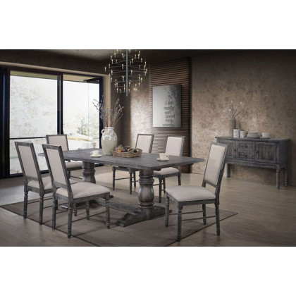 ACME Leventis Weathered Dining Table - Gray