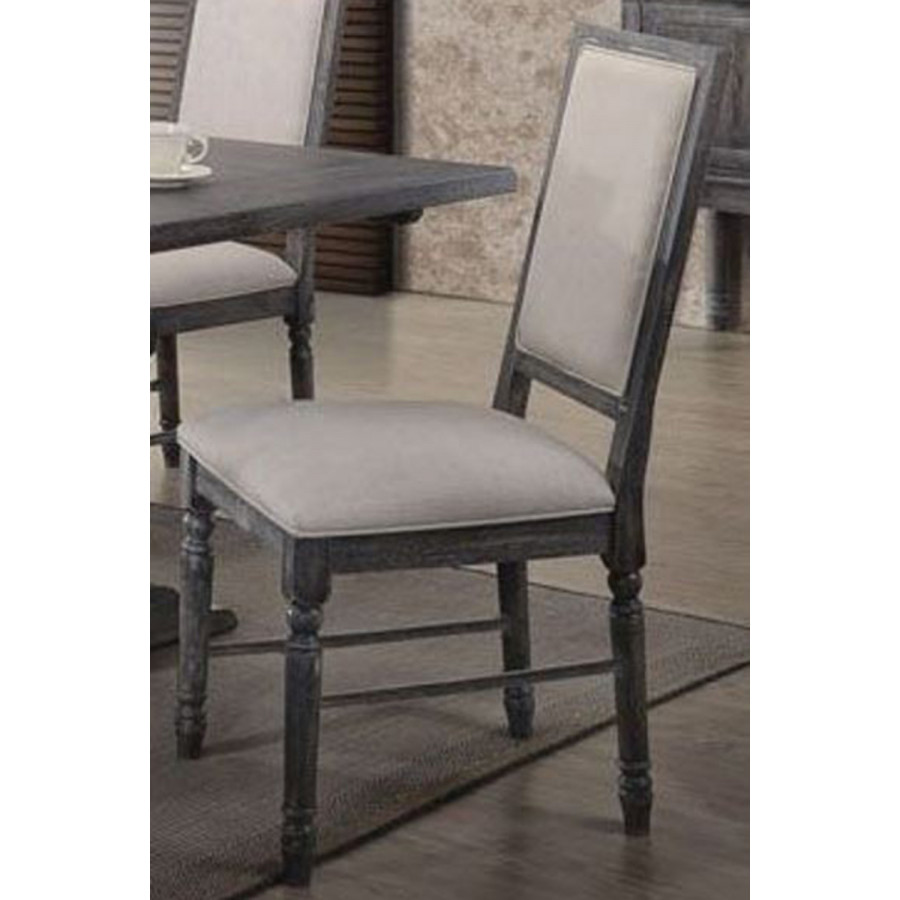 ACME - Leventis Side Chair Set of 2 in Cream Linen Gray