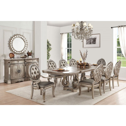 ACME - Northville Arm Chair (Set-2) in Antique Silver