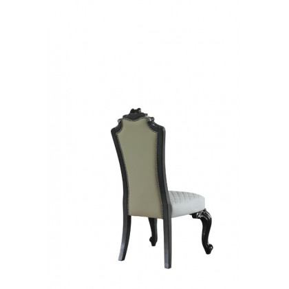 ACME - House Delphine Side Chair (Set of 2) in Two Tone Ivory Beige/Charcoal