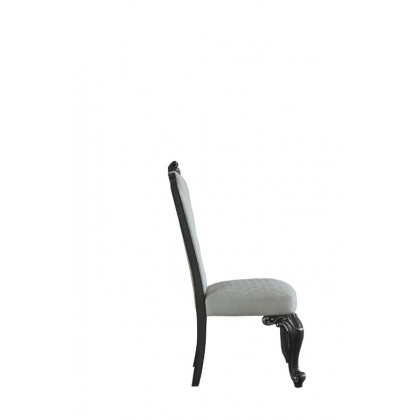 ACME - House Delphine Side Chair (Set of 2) in Two Tone Ivory Beige/Charcoal
