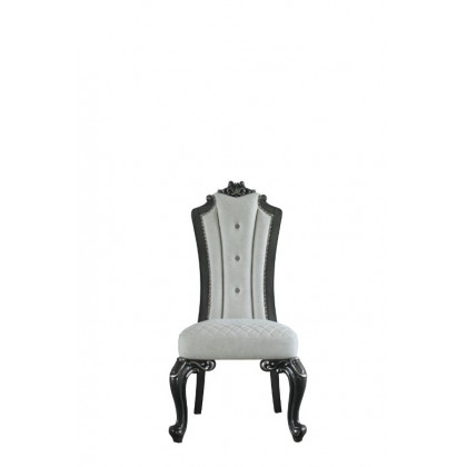 ACME - House Delphine Side Chair (Set of 2) in Two Tone Ivory Beige/Charcoal