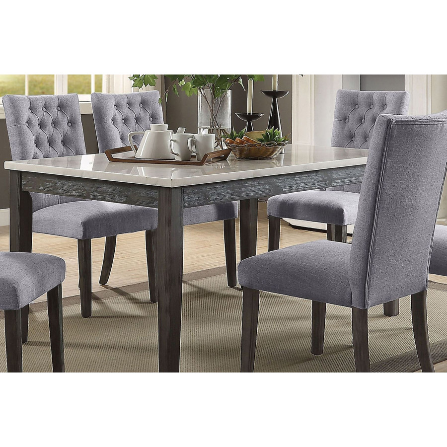 ACME - Merel Dining Table in White Marble Top/Gray Oak