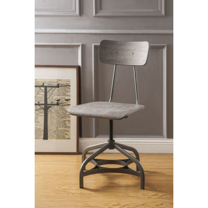 ACME - Jonquil Side Chair with Swivel (Set-2) in Gray Oak/Sandy Gray