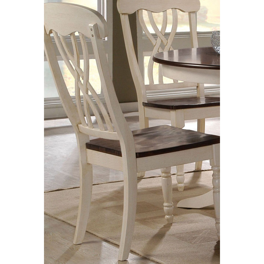 ACME - Dylan Side Chair (Set-2) in Buttermilk/Oak