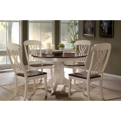 ACME - Dylan Side Chair (Set-2) in Buttermilk/Oak