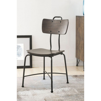 ACME - Garron Side Chair (Set-2) in Walnut/Black
