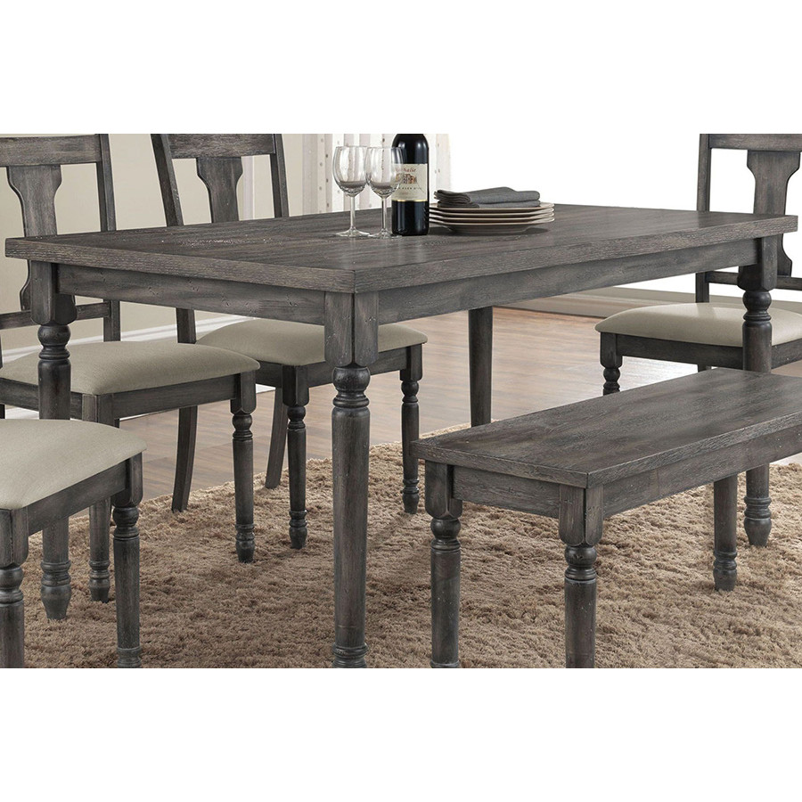 ACME - Wallace Dining Table in Weathered Gray