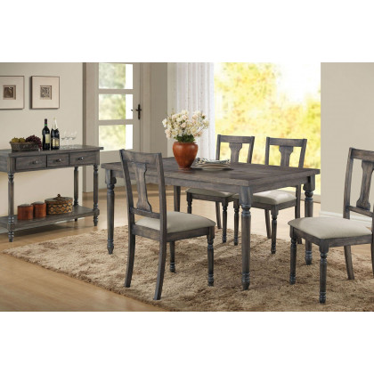 ACME - Wallace Dining Table in Weathered Gray