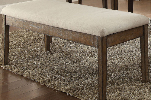 ACME™  - Claudia Beige Linen and Salvage Brown Bench